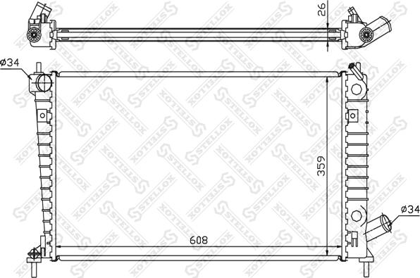 Stellox 10-26662-SX - Радіатор, охолодження двигуна autocars.com.ua