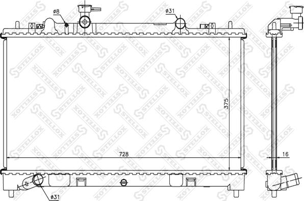 Stellox 10-26704-SX - Радіатор, охолодження двигуна autocars.com.ua