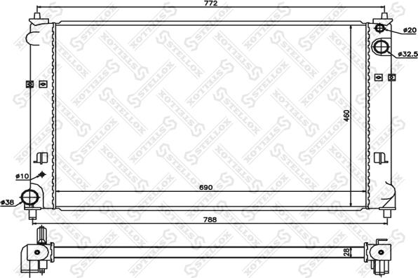 Stellox 10-26706-SX - Радіатор, охолодження двигуна autocars.com.ua