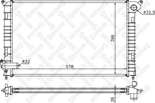 Stellox 10-26785-SX - Радіатор, охолодження двигуна autocars.com.ua