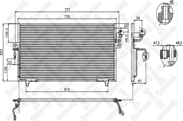 Stellox 10-45018-SX - Конденсатор, кондиціонер autocars.com.ua