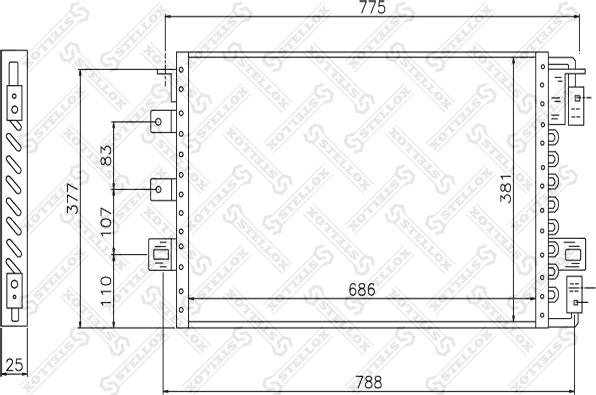 Stellox 10-45082-SX - Конденсатор, кондиціонер autocars.com.ua