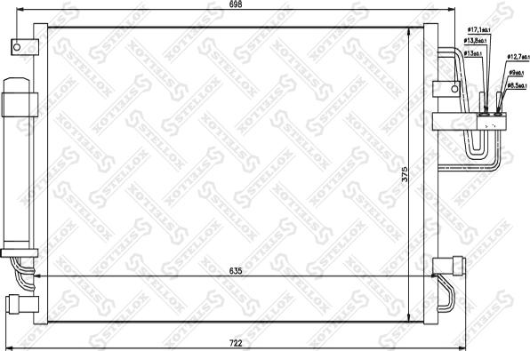 Stellox 10-45108-SX - Конденсатор, кондиціонер autocars.com.ua