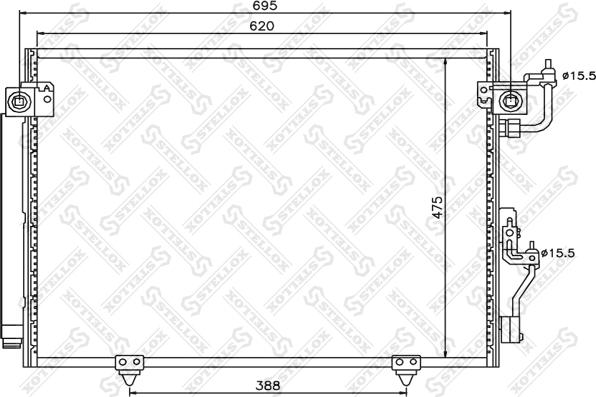 Stellox 10-45138-SX - Конденсатор, кондиціонер autocars.com.ua