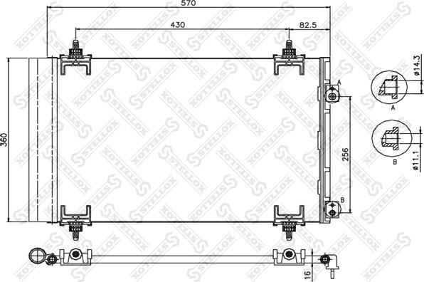 Stellox 10-45222-SX - Конденсатор, кондиціонер autocars.com.ua