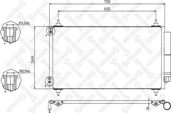 Stellox 10-45410-SX - Конденсатор, кондиціонер autocars.com.ua