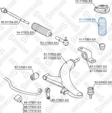 Stellox 11-17006-SX - Пильник амортизатора, захисний ковпак autocars.com.ua