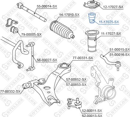 Stellox 11-17025-SX - Відбійник, буфер амортизатора autocars.com.ua