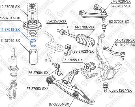 Stellox 11-37018-SX - Відбійник, буфер амортизатора autocars.com.ua