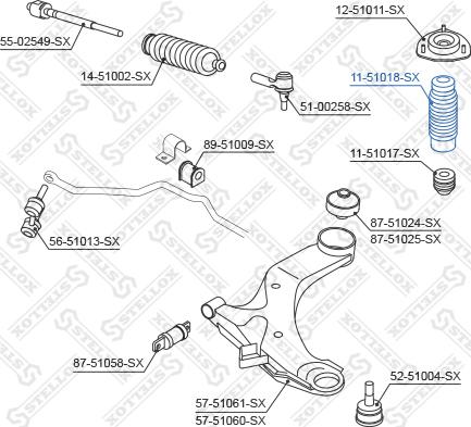 Stellox 11-51018-SX - Пыльник амортизатора, защитный колпак avtokuzovplus.com.ua