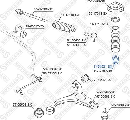 Stellox 11-51021-SX - Відбійник, буфер амортизатора autocars.com.ua