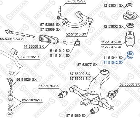 Stellox 11-51042-SX - Отбойник, демпфер амортизатора avtokuzovplus.com.ua