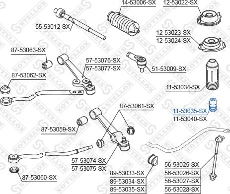 Stellox 11-53035-SX - Відбійник, буфер амортизатора autocars.com.ua