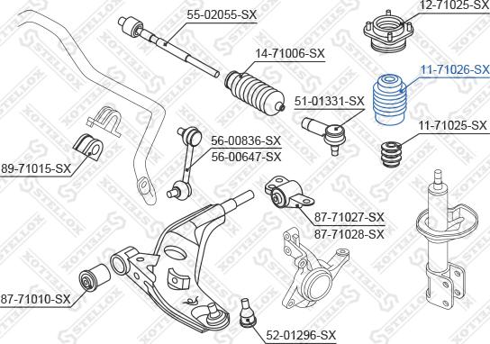 Stellox 11-71026-SX - Пильник амортизатора, захисний ковпак autocars.com.ua