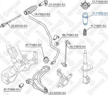 Stellox 11-71052-SX - Пыльник амортизатора, защитный колпак avtokuzovplus.com.ua