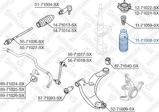 Stellox 11-71058-SX - Пильник амортизатора, захисний ковпак autocars.com.ua