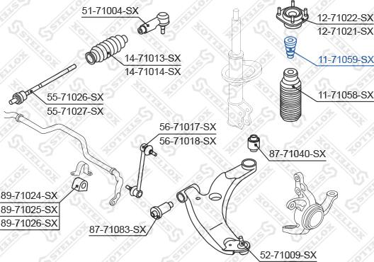 Stellox 11-71059-SX - Відбійник, буфер амортизатора autocars.com.ua