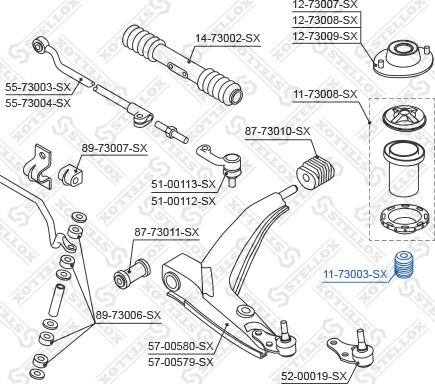 Stellox 11-73003-SX - Отбойник, демпфер амортизатора avtokuzovplus.com.ua