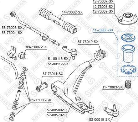 Stellox 11-73008-SX - Пильник амортизатора, захисний ковпак autocars.com.ua