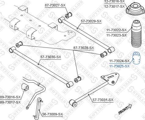 Stellox 11-73025-SX - Відбійник, буфер амортизатора autocars.com.ua