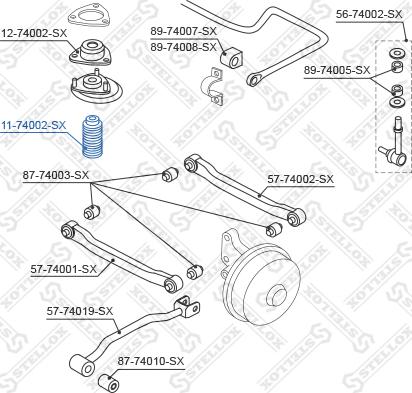 Stellox 11-74002-SX - Відбійник, буфер амортизатора autocars.com.ua