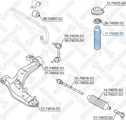 Stellox 11-74048-SX - Отбойник, демпфер амортизатора avtokuzovplus.com.ua