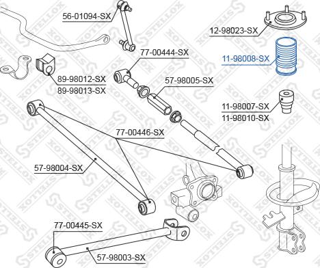 Stellox 11-98008-SX - Пильник амортизатора, захисний ковпак autocars.com.ua