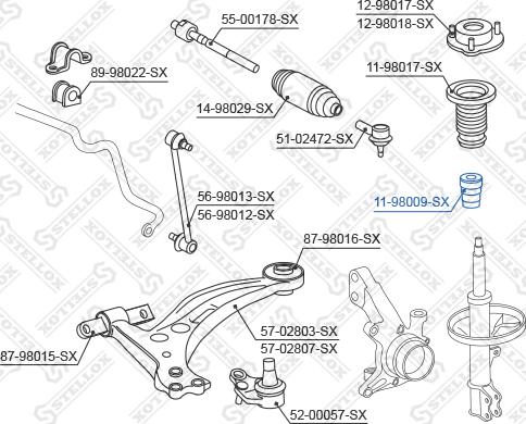 Stellox 11-98009-SX - Відбійник, буфер амортизатора autocars.com.ua