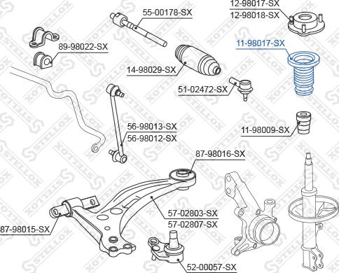 Stellox 11-98017-SX - Пильник амортизатора, захисний ковпак autocars.com.ua