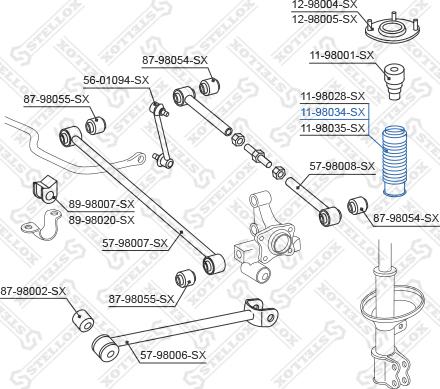 Stellox 11-98034-SX - Пильник амортизатора, захисний ковпак autocars.com.ua