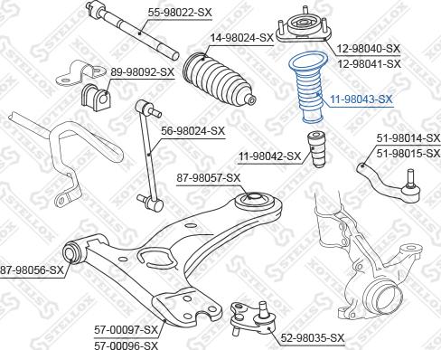 Stellox 11-98043-SX - Пильник амортизатора, захисний ковпак autocars.com.ua