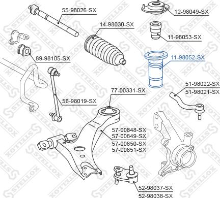 Stellox 11-98052-SX - Пильник амортизатора, захисний ковпак autocars.com.ua