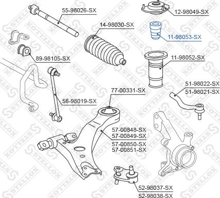 Stellox 11-98053-SX - Відбійник, буфер амортизатора autocars.com.ua