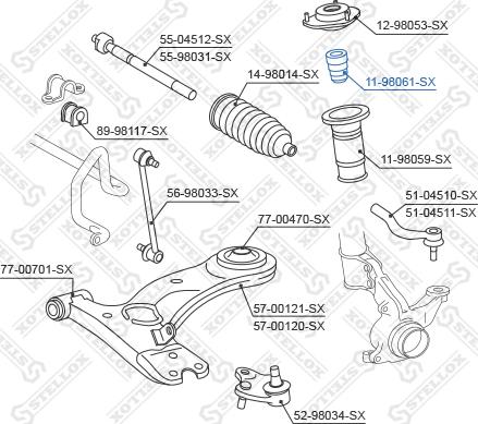 Stellox 11-98061-SX - Отбойник, демпфер амортизатора avtokuzovplus.com.ua