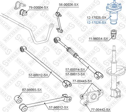 Stellox 12-17026-SX - Опора стійки амортизатора, подушка autocars.com.ua