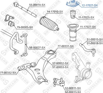 Stellox 12-17027-SX - Опора стойки амортизатора, подушка avtokuzovplus.com.ua