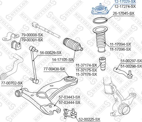 Stellox 12-17029-SX - Опора стойки амортизатора, подушка avtokuzovplus.com.ua