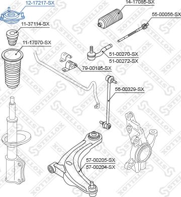 Stellox 12-17217-SX - Опора стойки амортизатора, подушка avtokuzovplus.com.ua