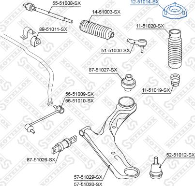 Stellox 12-51014-SX - Опора стойки амортизатора, подушка avtokuzovplus.com.ua