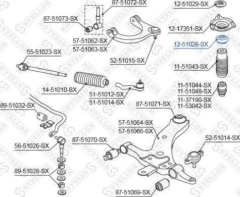 Stellox 12-51028-SX - Втулка амортизатора, подушка avtokuzovplus.com.ua