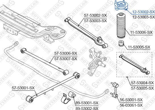 Stellox 12-53002-SX - Опора стійки амортизатора, подушка autocars.com.ua