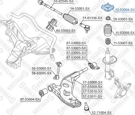 Stellox 12-53004-SX - Опора стійки амортизатора, подушка autocars.com.ua