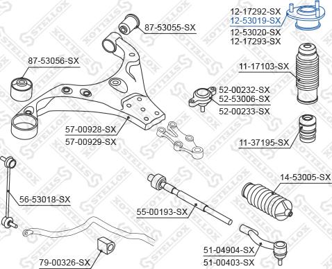 Stellox 12-53019-SX - Опора стійки амортизатора, подушка autocars.com.ua