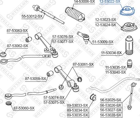 Stellox 12-53022-SX - Опора стійки амортизатора, подушка autocars.com.ua