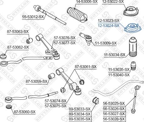 Stellox 12-53024-SX - Опора стойки амортизатора, подушка avtokuzovplus.com.ua