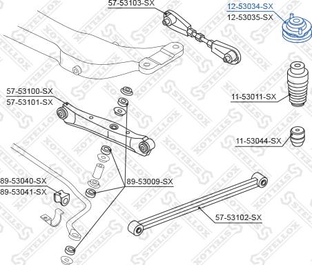 Stellox 12-53034-SX - Опора стійки амортизатора, подушка autocars.com.ua