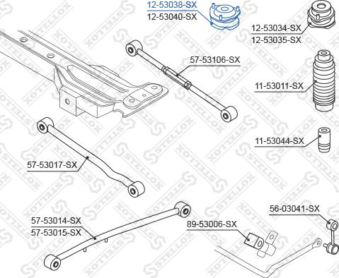 Stellox 12-53038-SX - Опора стійки амортизатора, подушка autocars.com.ua