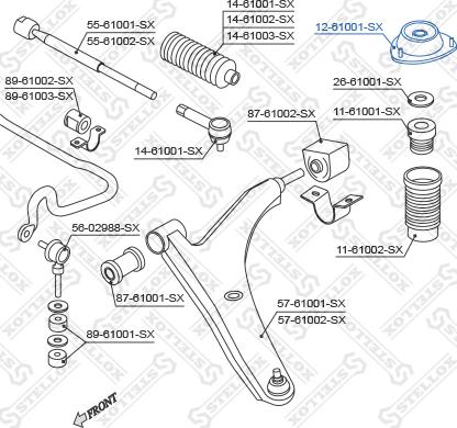 Stellox 12-61001-SX - Опора стійки амортизатора, подушка autocars.com.ua