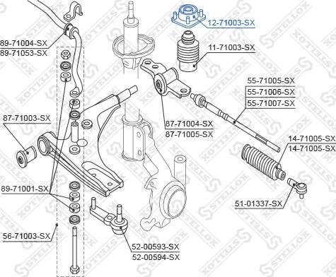 Stellox 12-71003-SX - Опора стойки амортизатора, подушка avtokuzovplus.com.ua