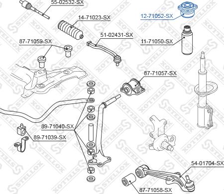 Stellox 12-71052-SX - Опора стійки амортизатора, подушка autocars.com.ua